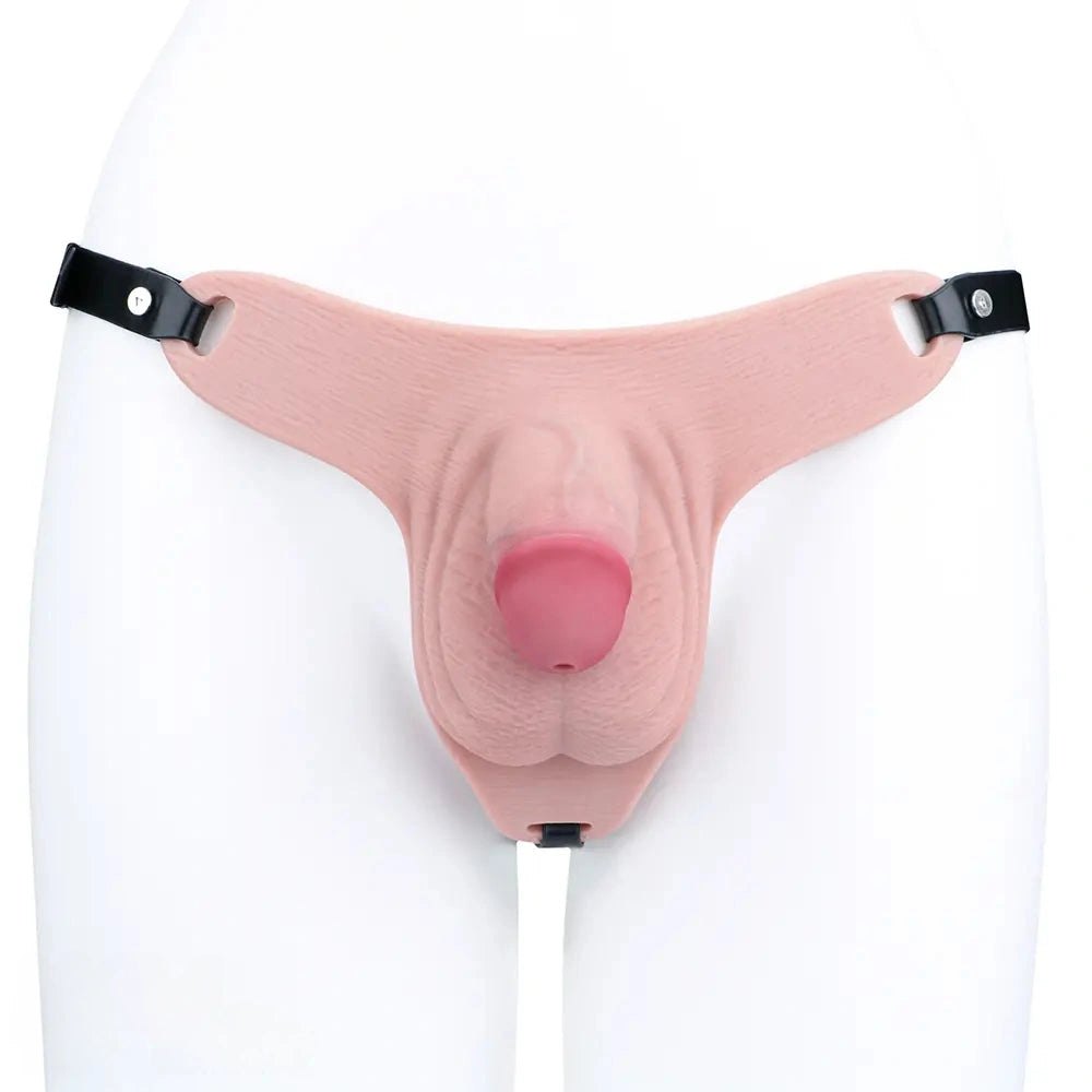 Flesh silicone hollow harness strap-on dildo, photo 11