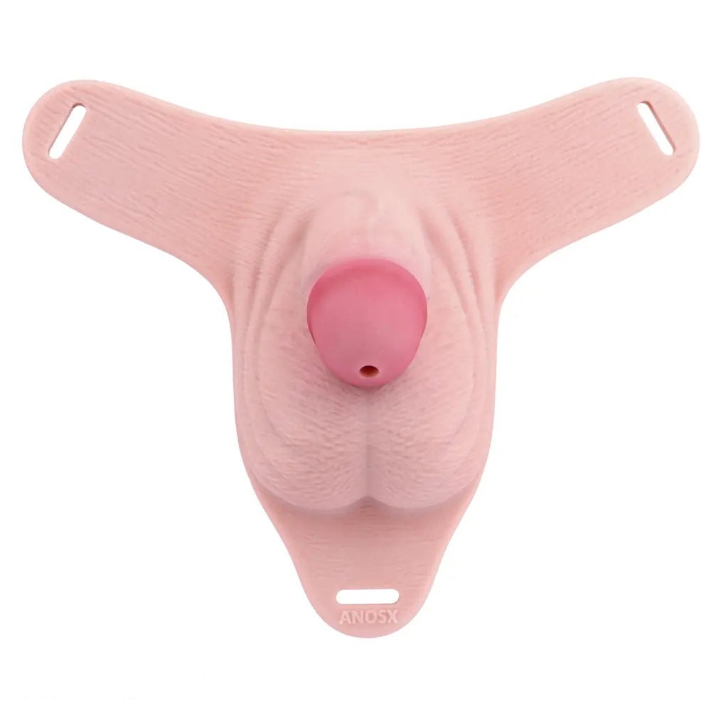 Flesh silicone hollow harness strap-on dildo, photo 12