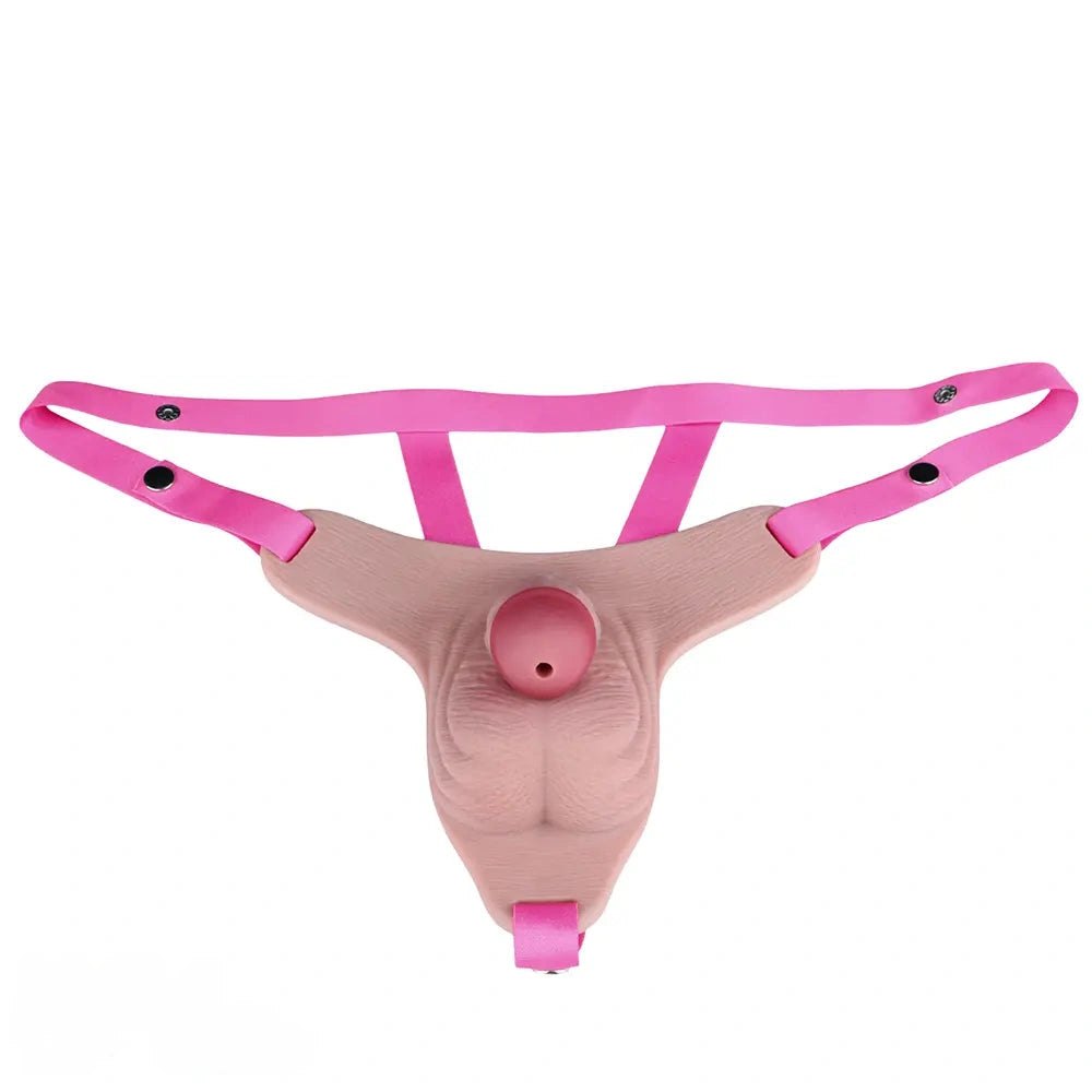 Flesh silicone hollow harness strap-on dildo, photo 16