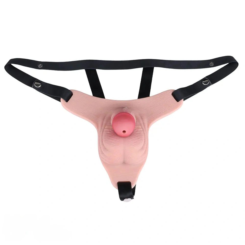 Flesh silicone hollow harness strap-on dildo, photo 17