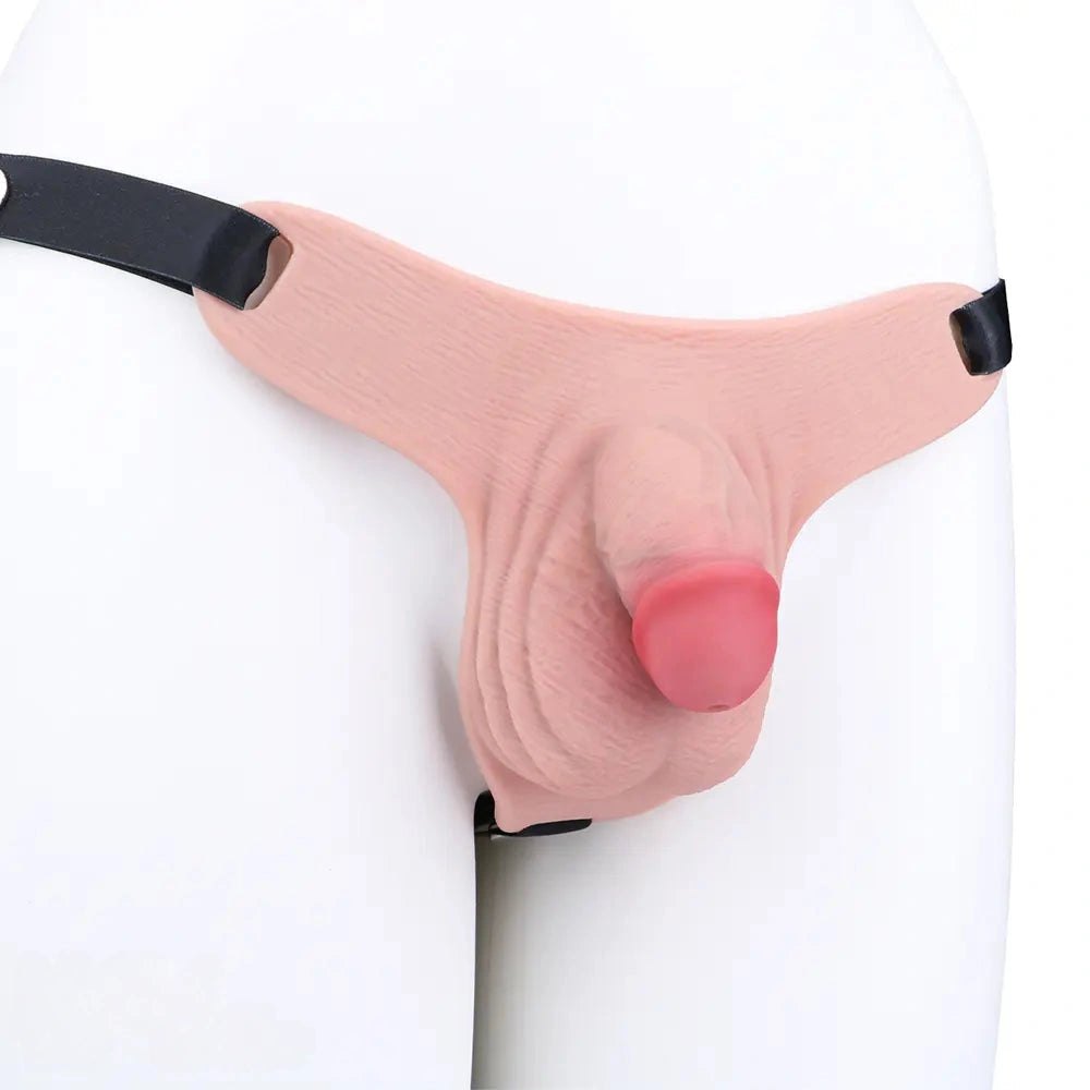 Flesh silicone hollow harness strap-on dildo, photo 3