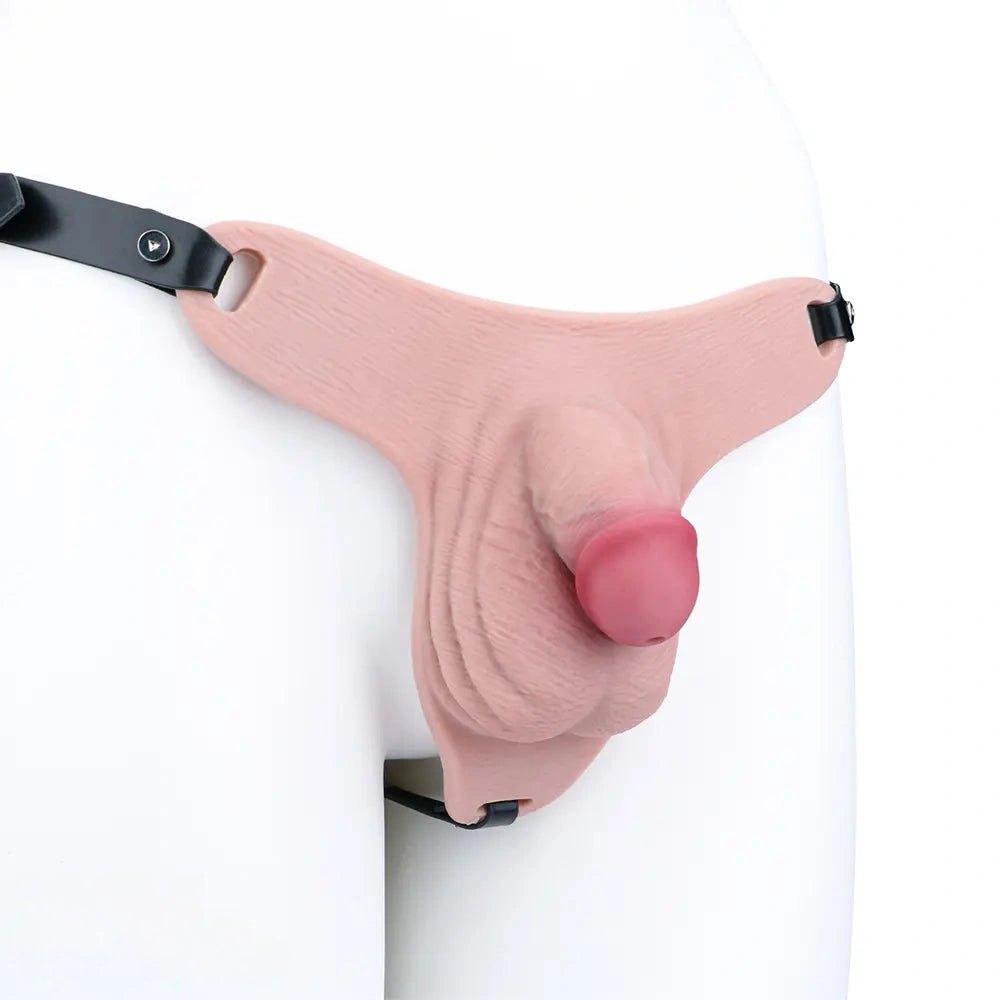 Flesh silicone hollow harness strap-on dildo, photo 4