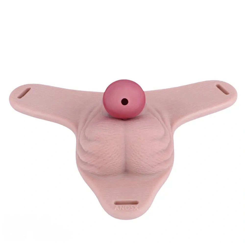 Flesh silicone hollow harness strap-on dildo, photo 8