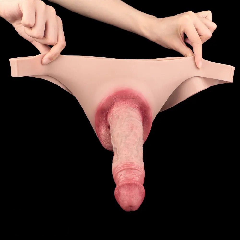 Flesh-tone silicone penis sheath with ring loop, photo 10