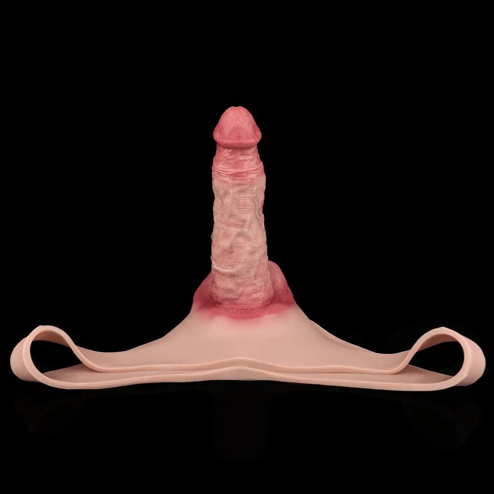 Flesh-tone silicone penis sheath with ring loop, photo 13