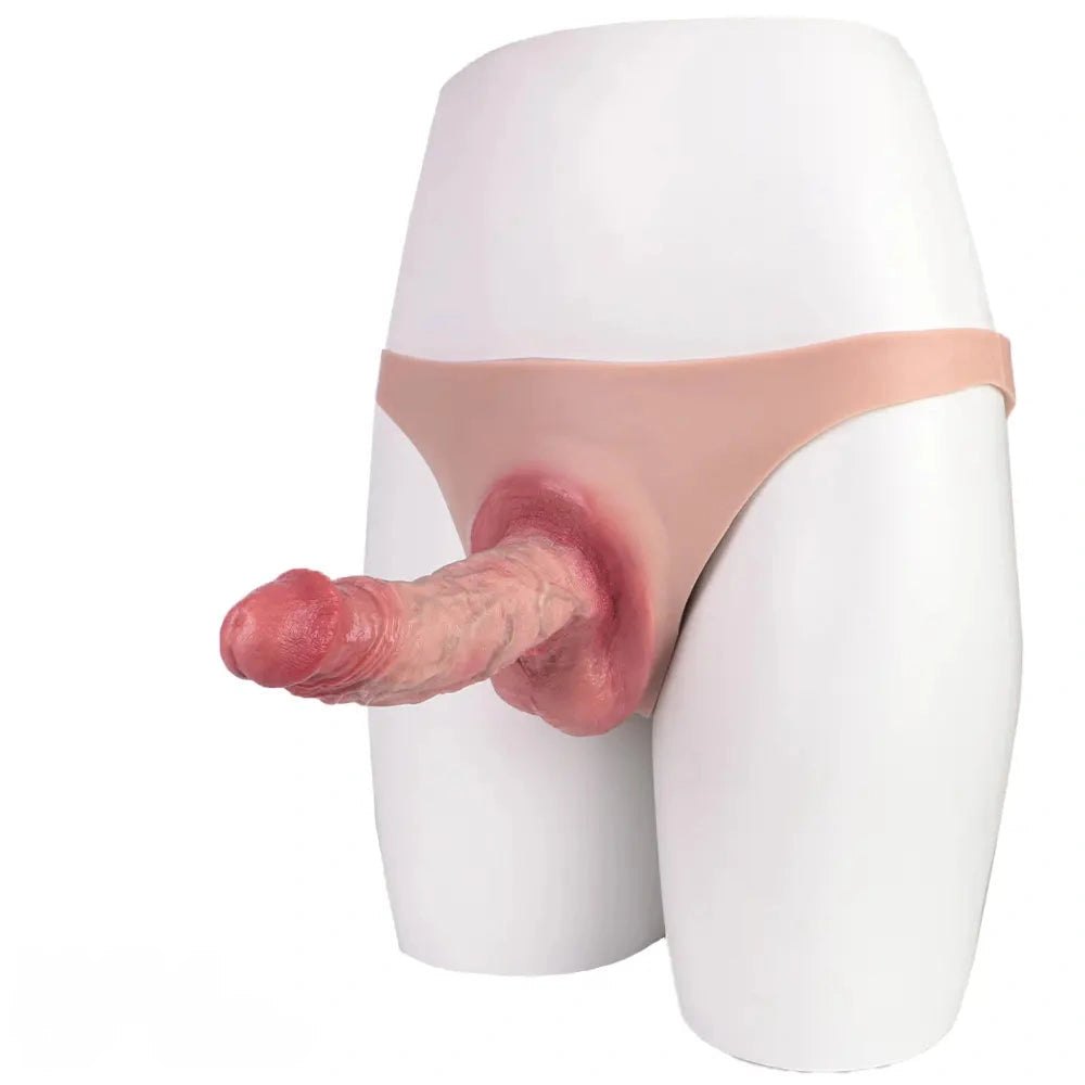 Flesh-tone silicone penis sheath with ring loop, photo 4