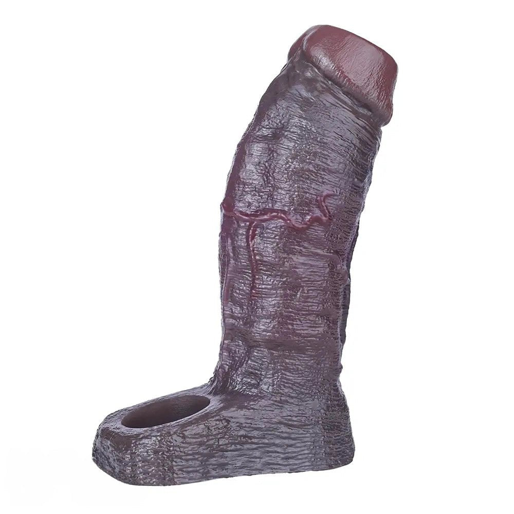 Coffee brown hollow silicone penis sleeve, photo 11