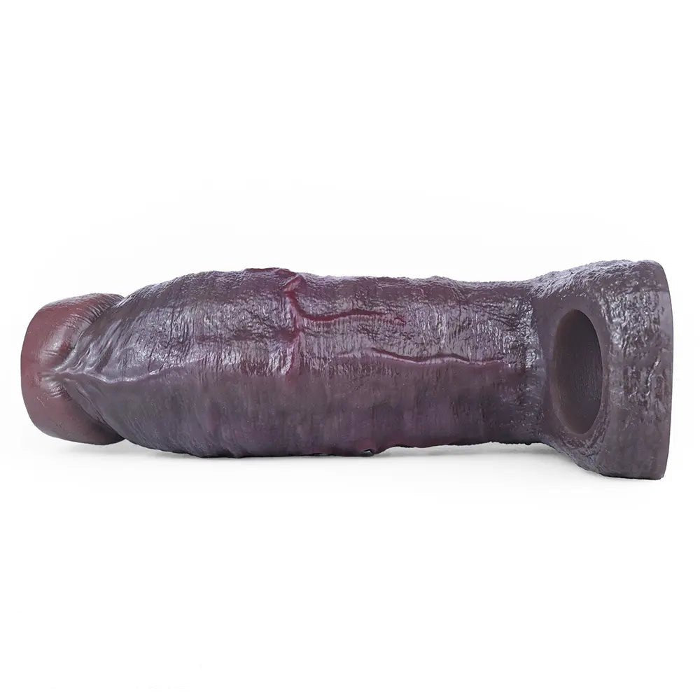Coffee brown hollow silicone penis sleeve, photo 12