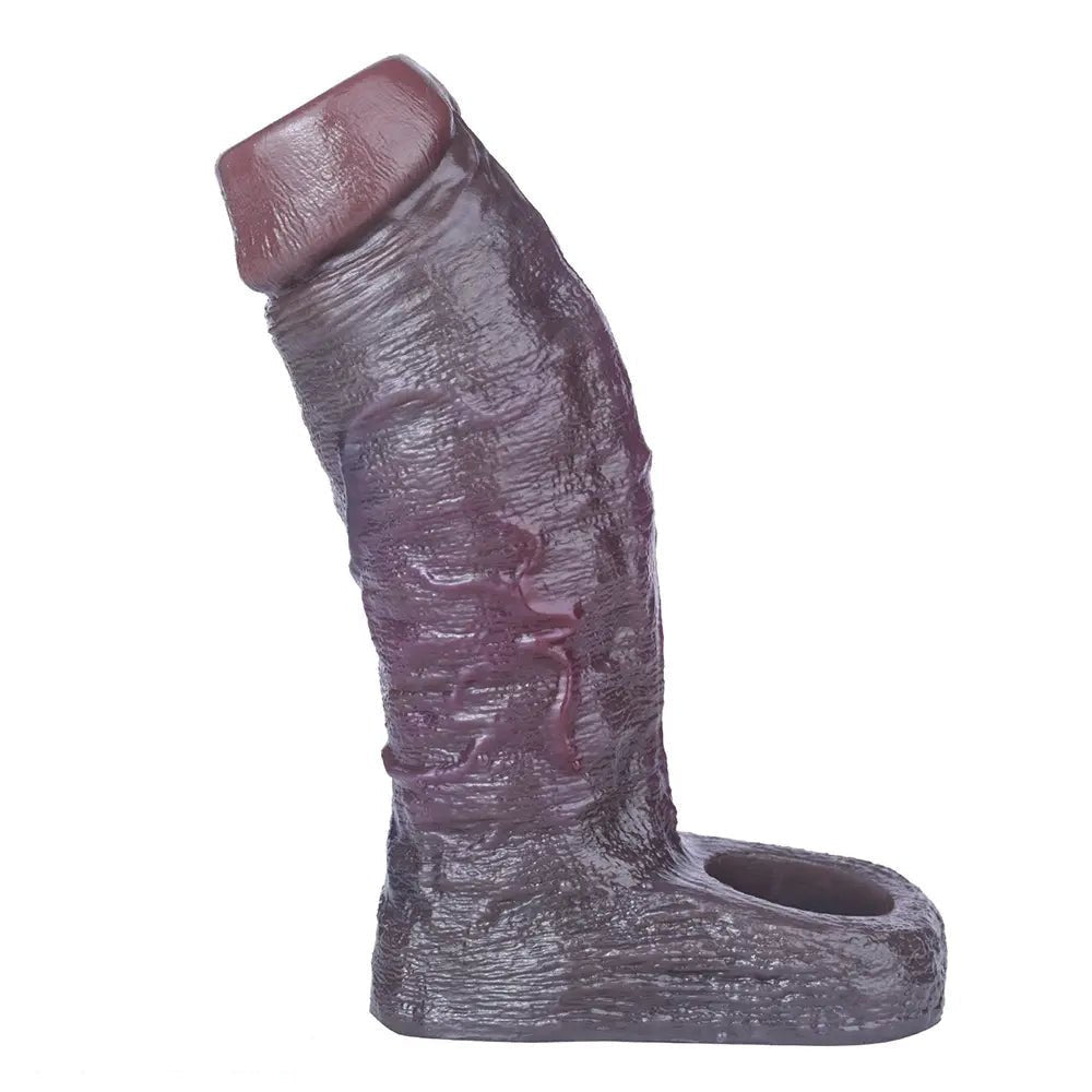 Coffee brown hollow silicone penis sleeve, photo 8