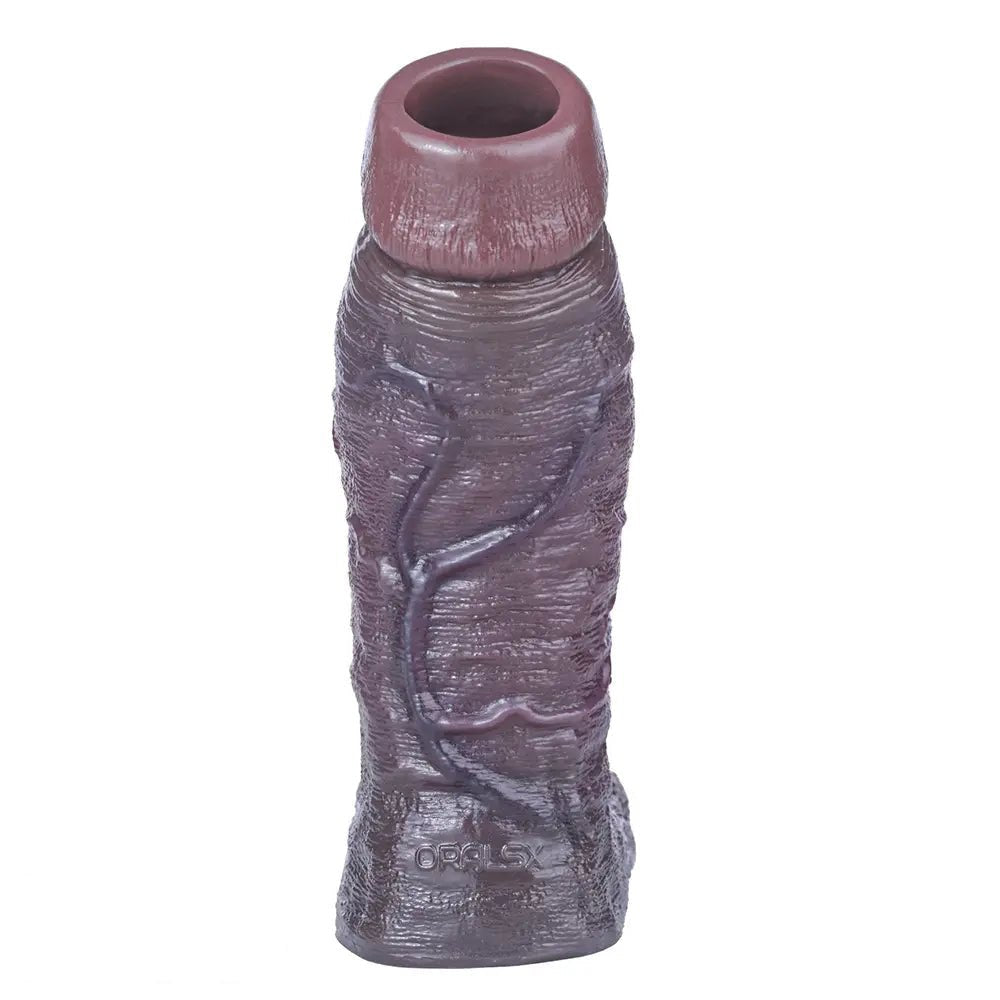Coffee brown hollow silicone penis sleeve, photo 9