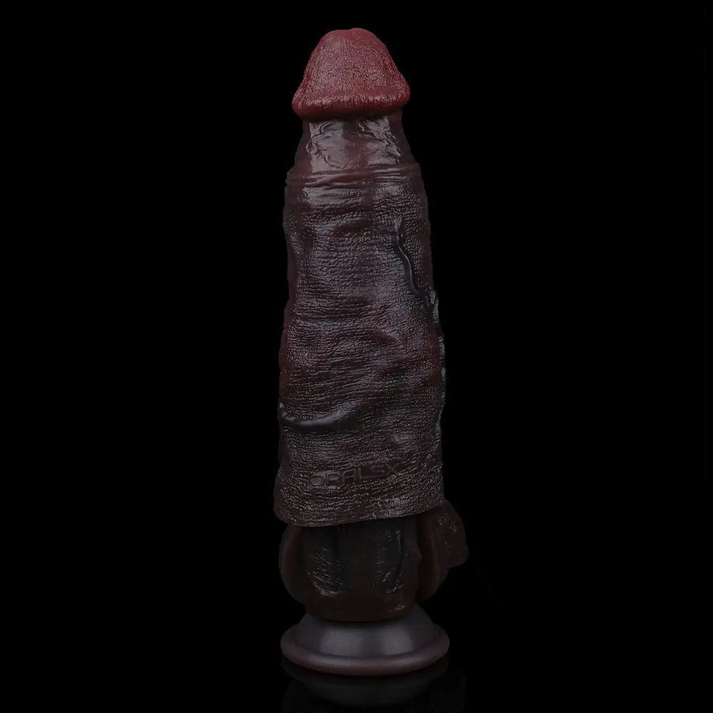 Coffee brown silicone realistic dildo, photo 11