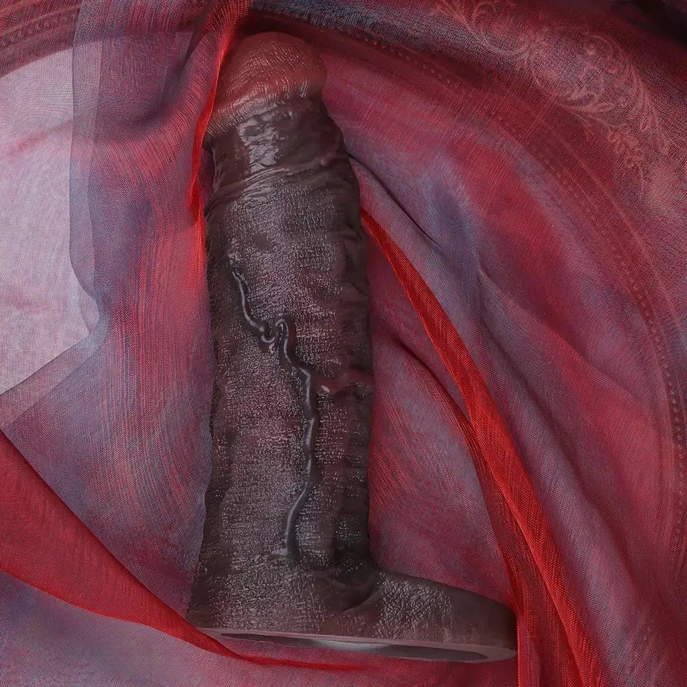 Coffee brown silicone realistic dildo, photo 2