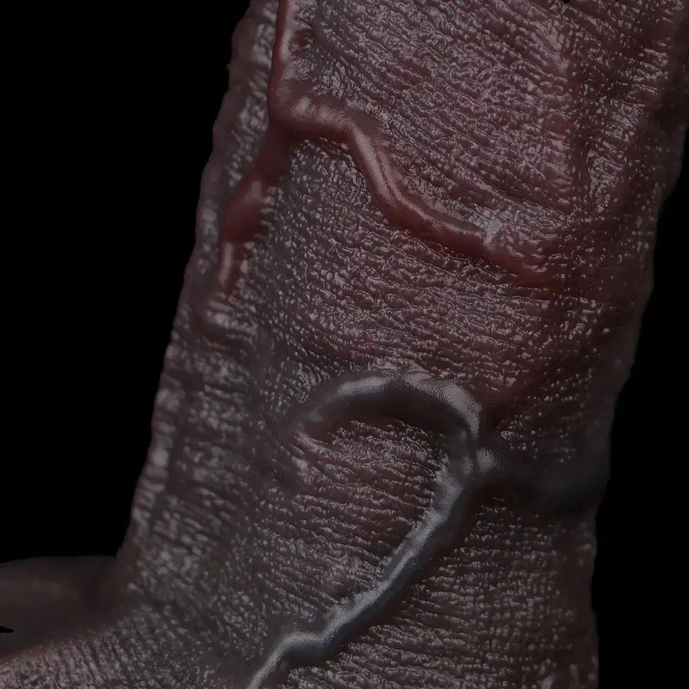 Coffee brown silicone realistic dildo, photo 5