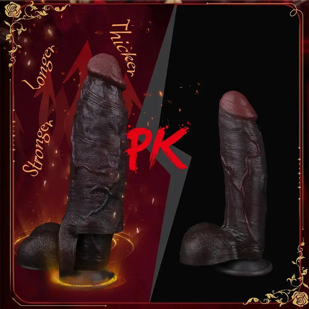 Coffee brown silicone realistic dildo, photo 8