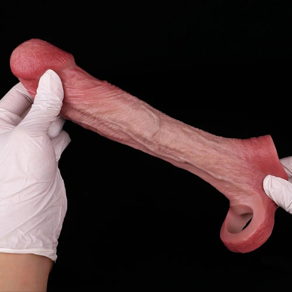 Flesh silicone hollow sleeve dildo, photo 11