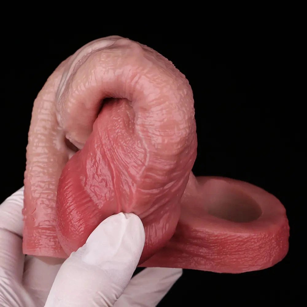 Flesh silicone hollow sleeve dildo, photo 12