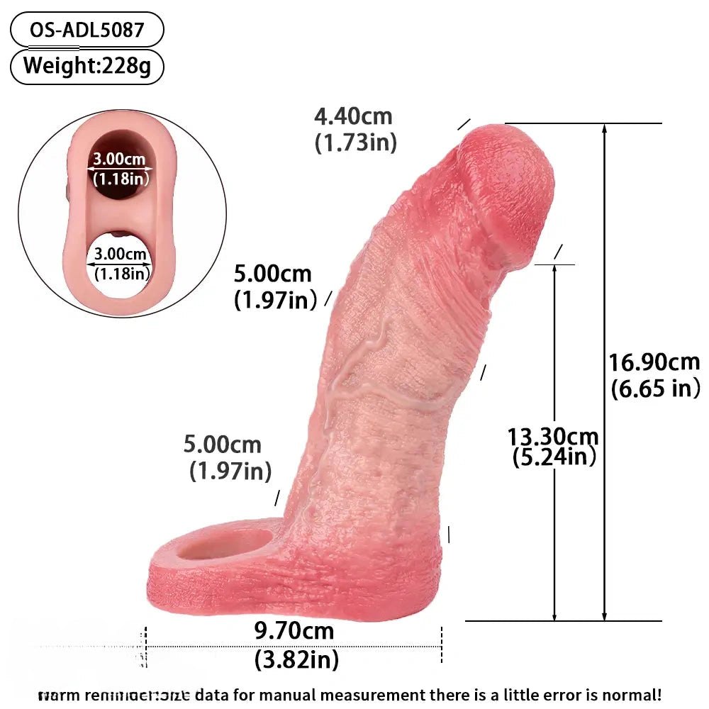 Flesh silicone hollow sleeve dildo, photo 5