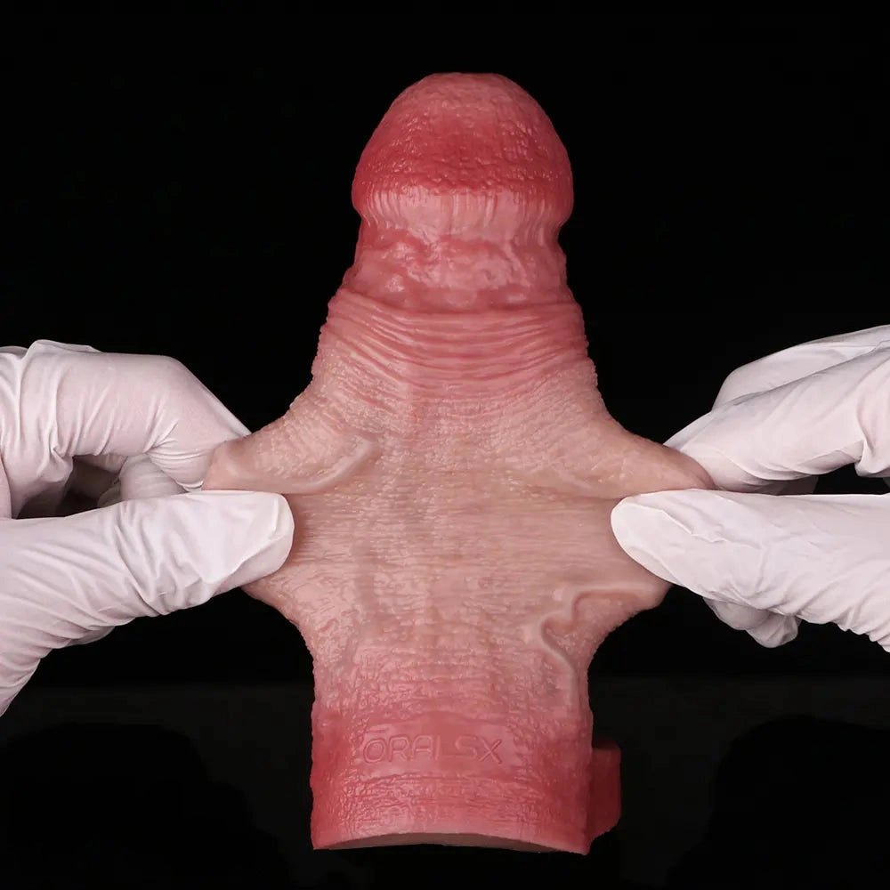 Flesh silicone hollow sleeve dildo, photo 8