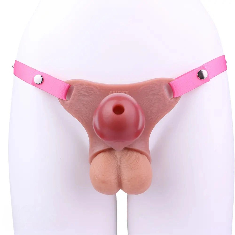 Flesh-toned hollow silicone strap-on sheath, photo 10