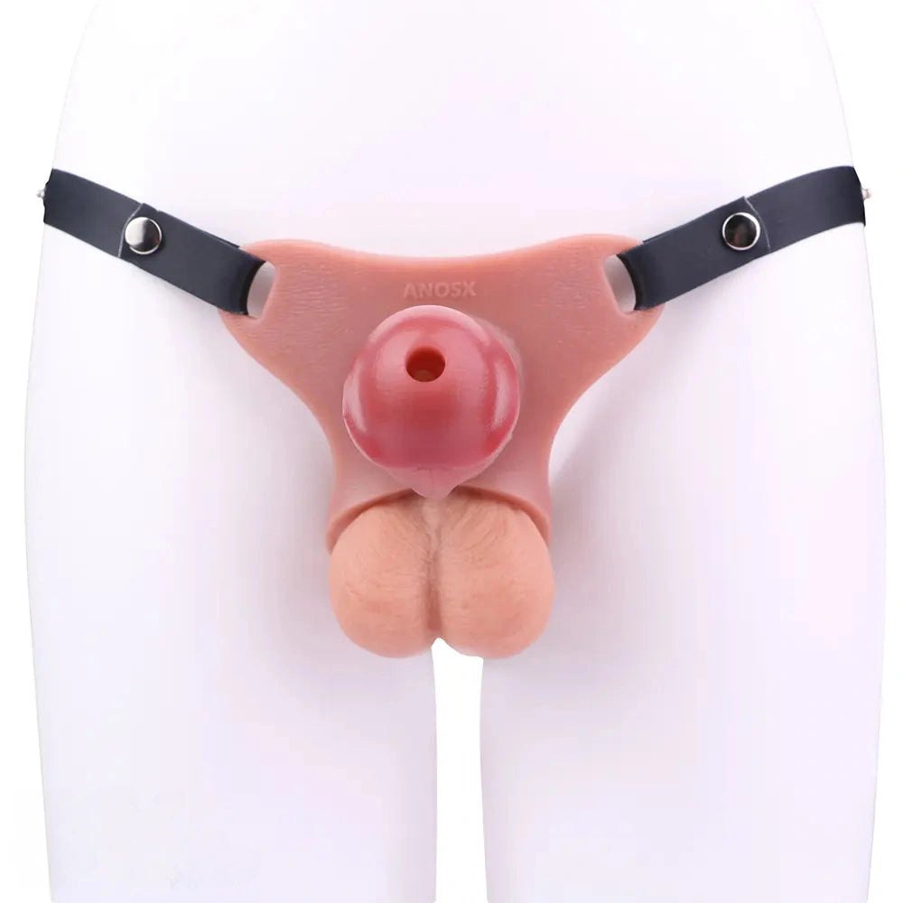 Flesh-toned hollow silicone strap-on sheath, photo 11