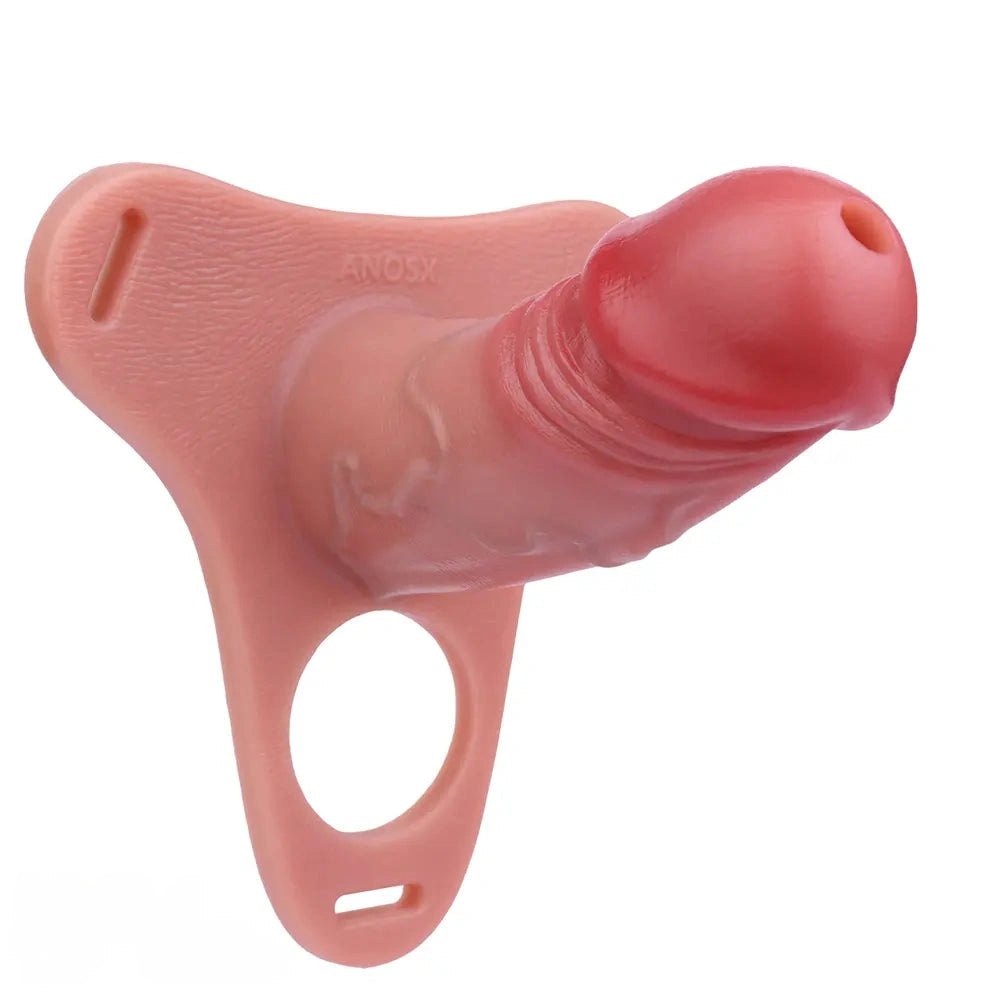 Flesh-toned hollow silicone strap-on sheath, photo 4