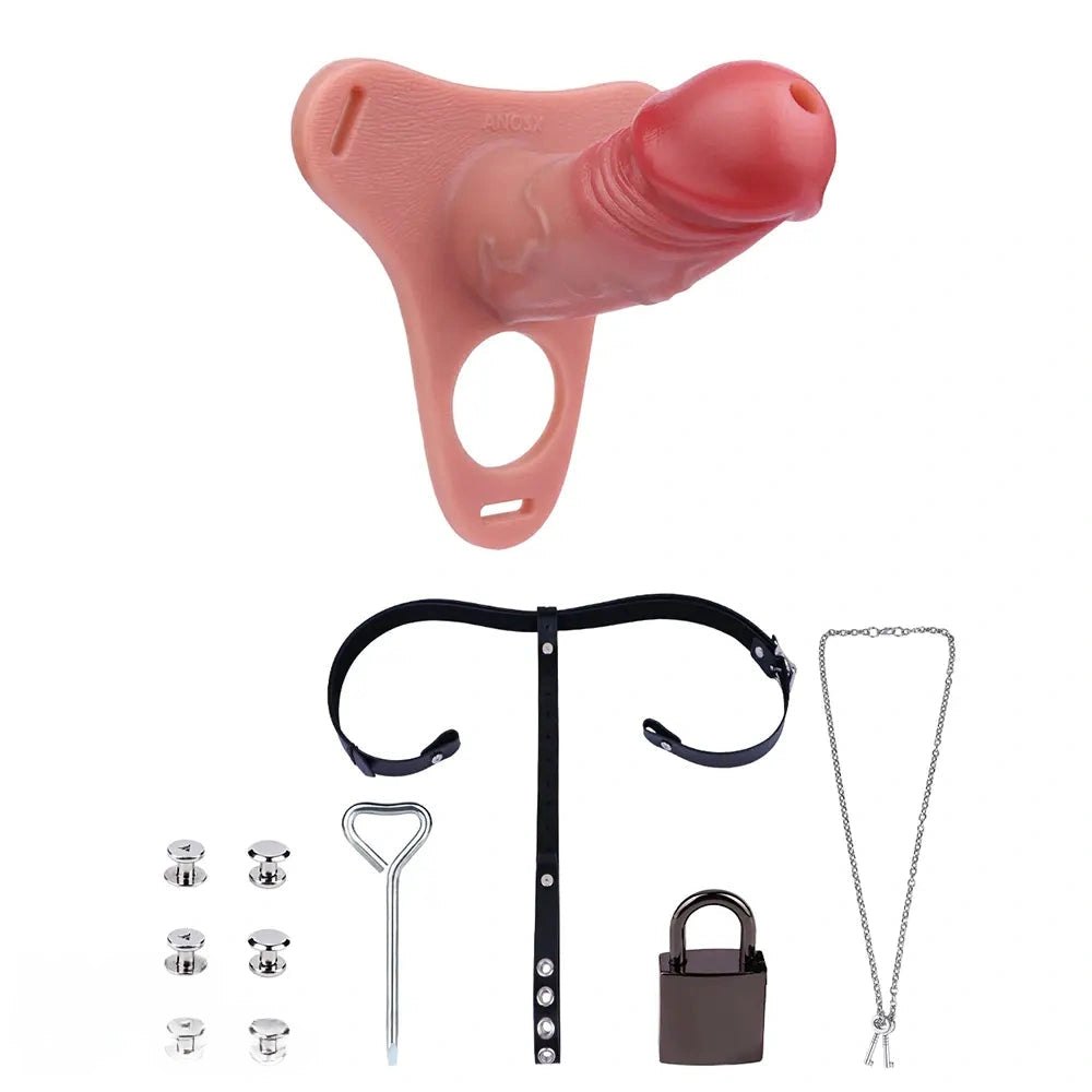 Flesh-toned hollow silicone strap-on sheath, photo 6