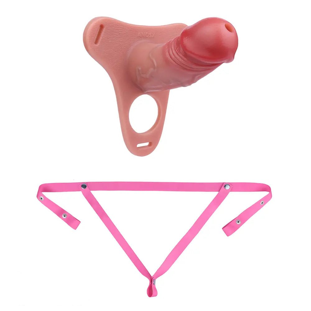 Flesh-toned hollow silicone strap-on sheath, photo 7