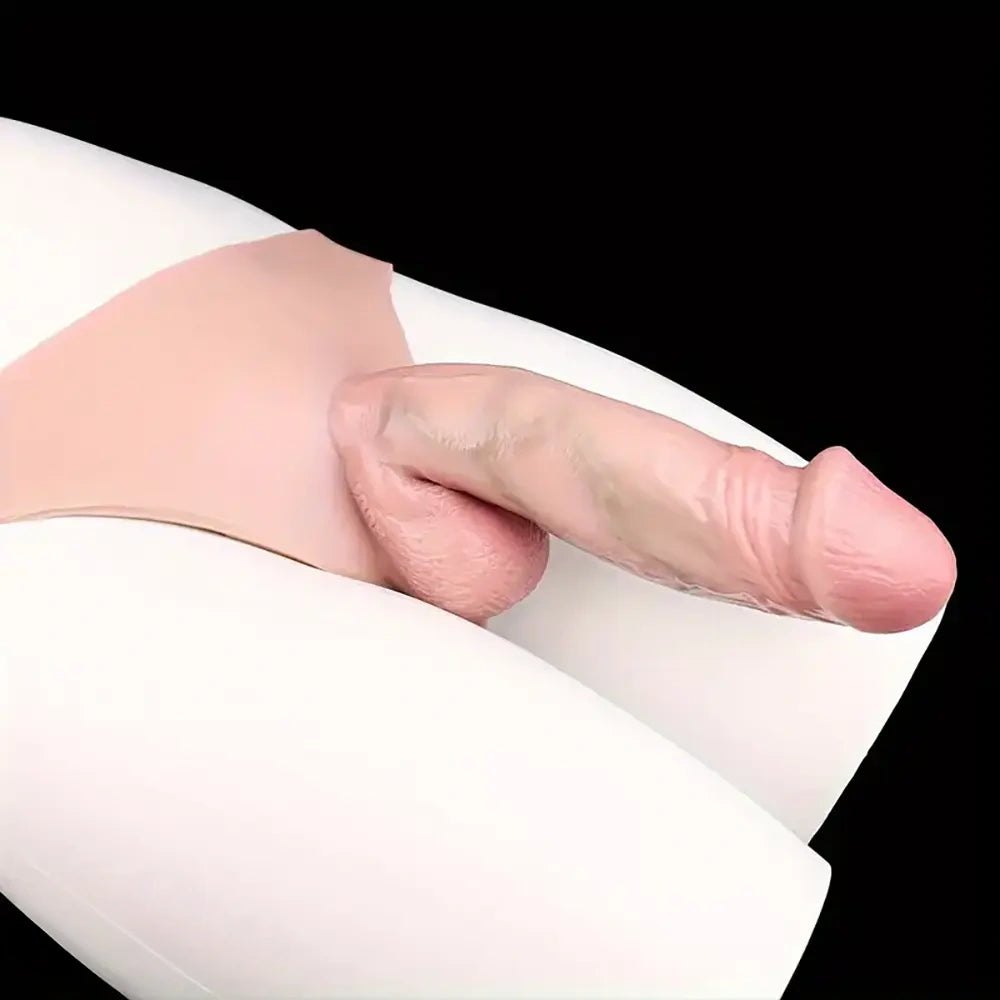 Flesh tone hollow sleeve strap-on dildo, photo 3