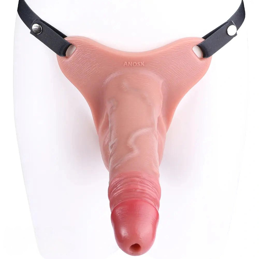 Flesh-toned hollow strap-on dildo, photo 11