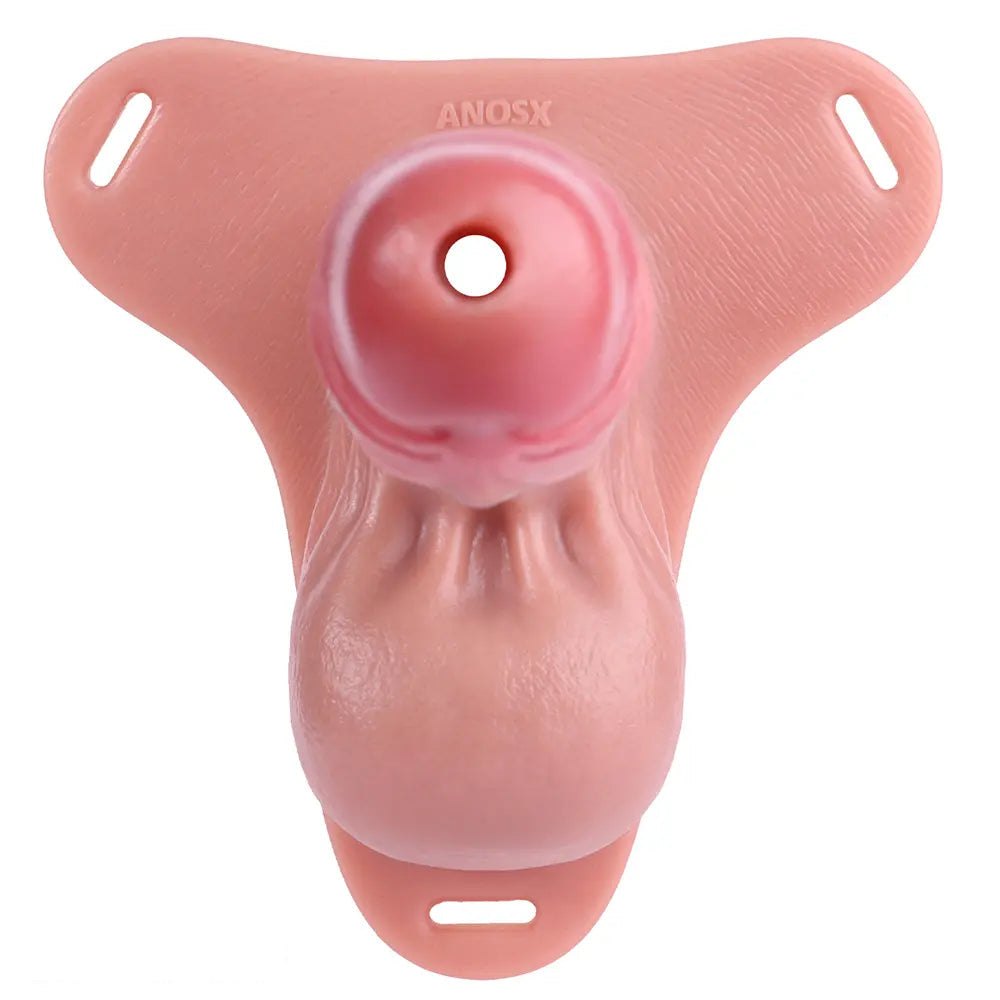 Flesh-toned hollow strap-on dildo, photo 13