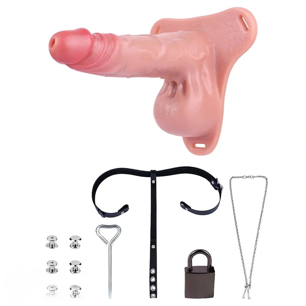 Flesh-toned hollow strap-on dildo, photo 6