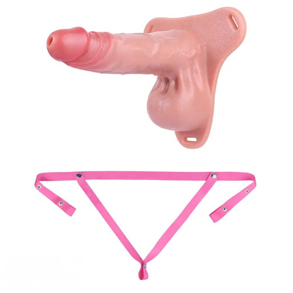 Flesh-toned hollow strap-on dildo, photo 7