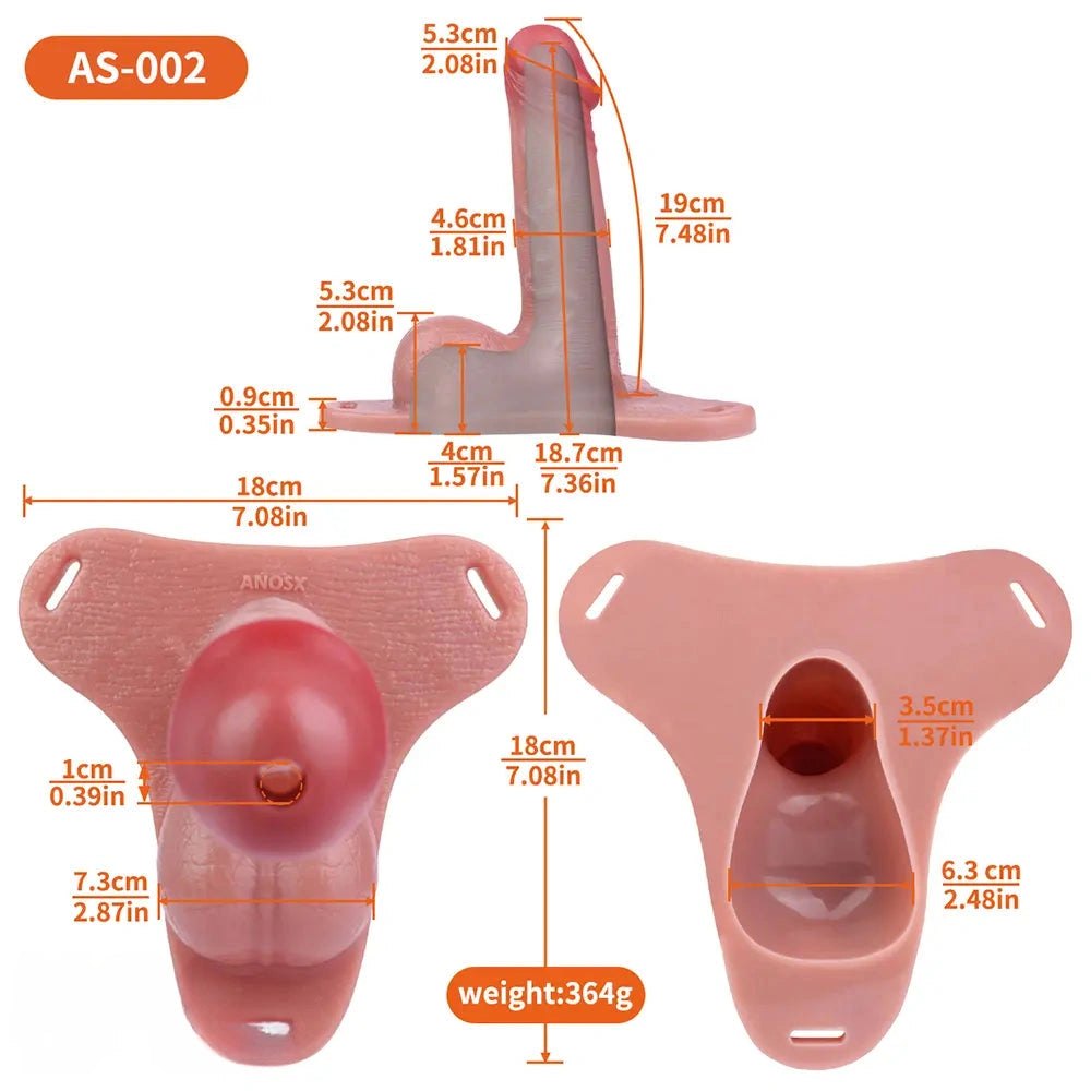 Flesh tone hollow strap-on chastity sheath, photo 9