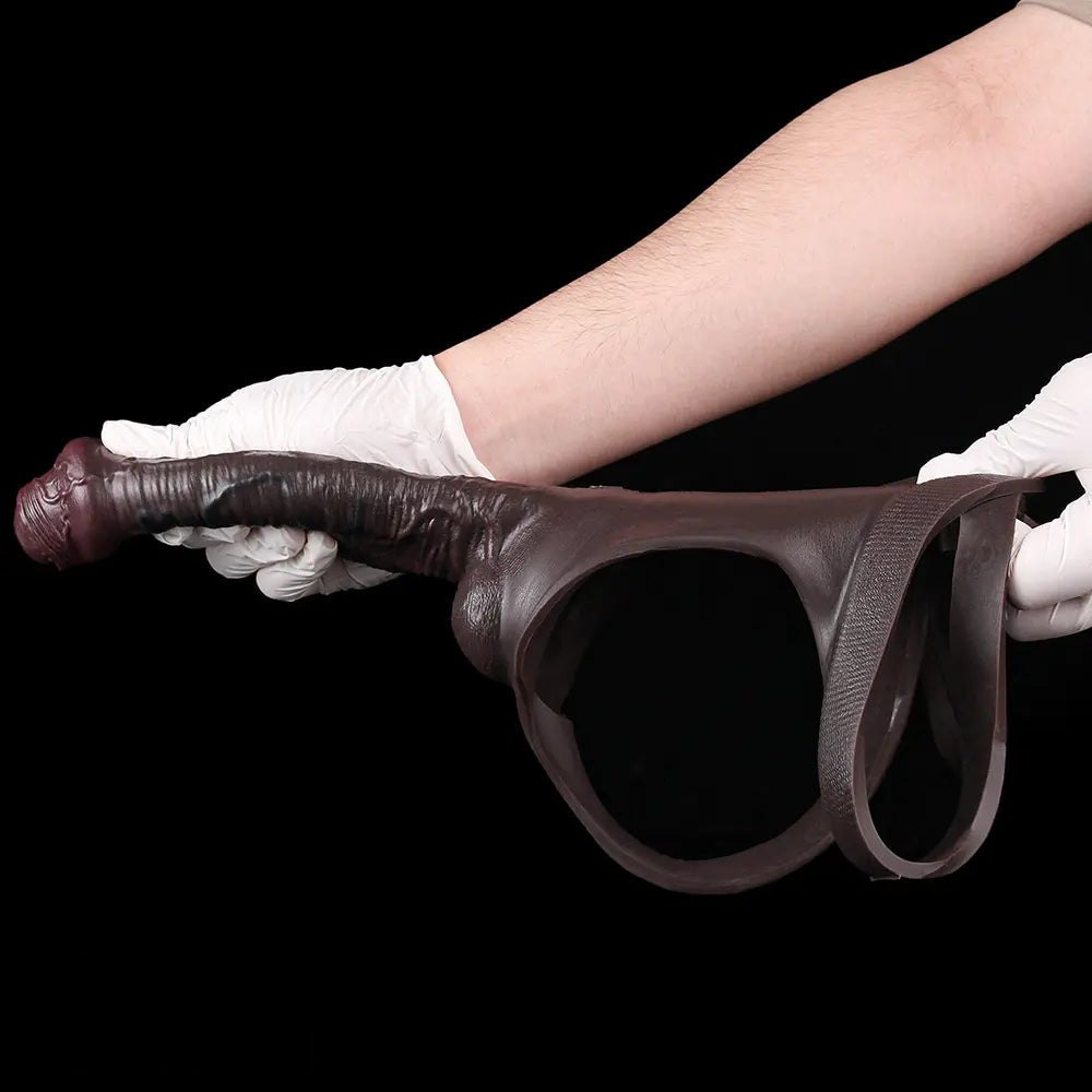 Coffee tone hollow strap-on dildo, photo 8