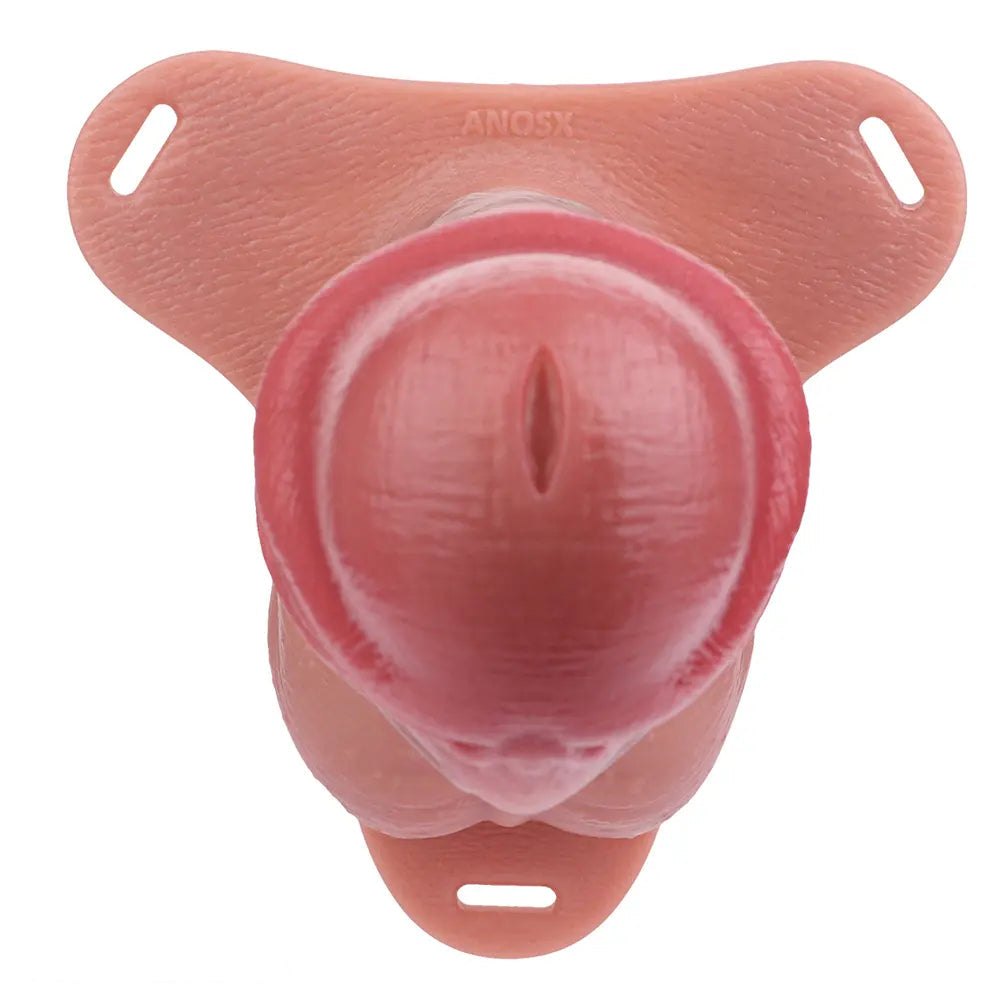 Flesh tone hollow silicone strap-on dildo, photo 13