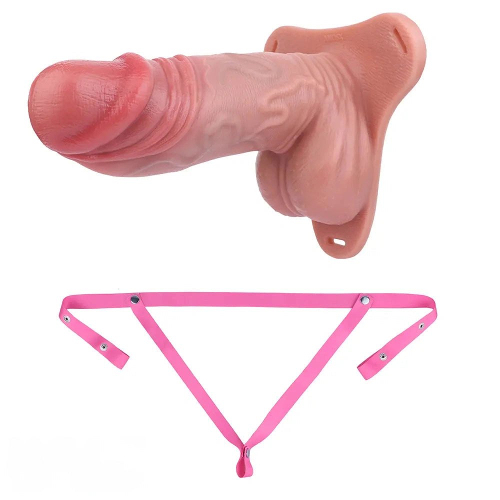 Flesh tone hollow silicone strap-on dildo, photo 8