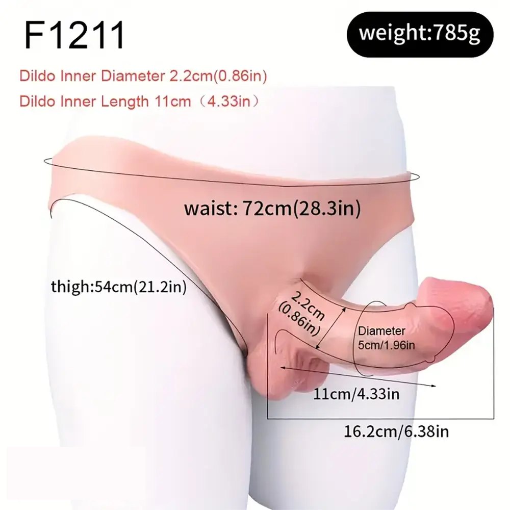 Flesh tone hollow strap-on dildo brief, photo 3