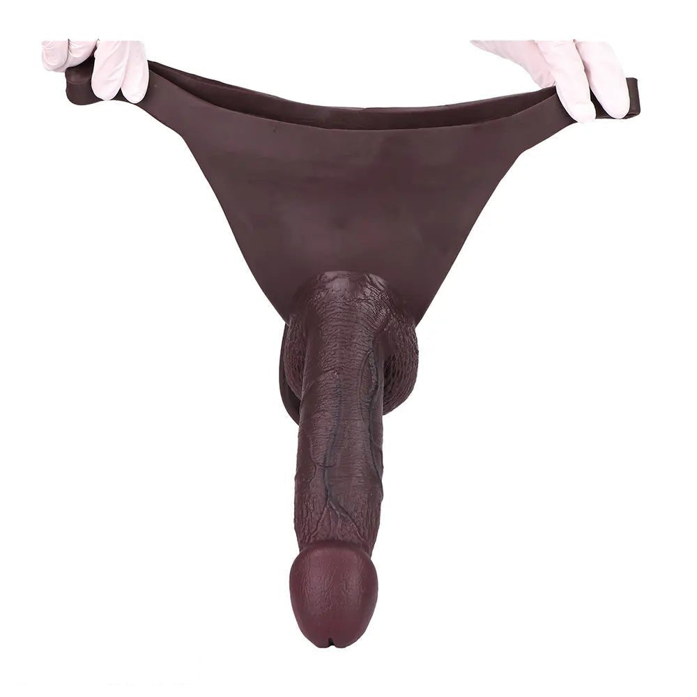 Coffee hollow strap-on dildo, photo 12