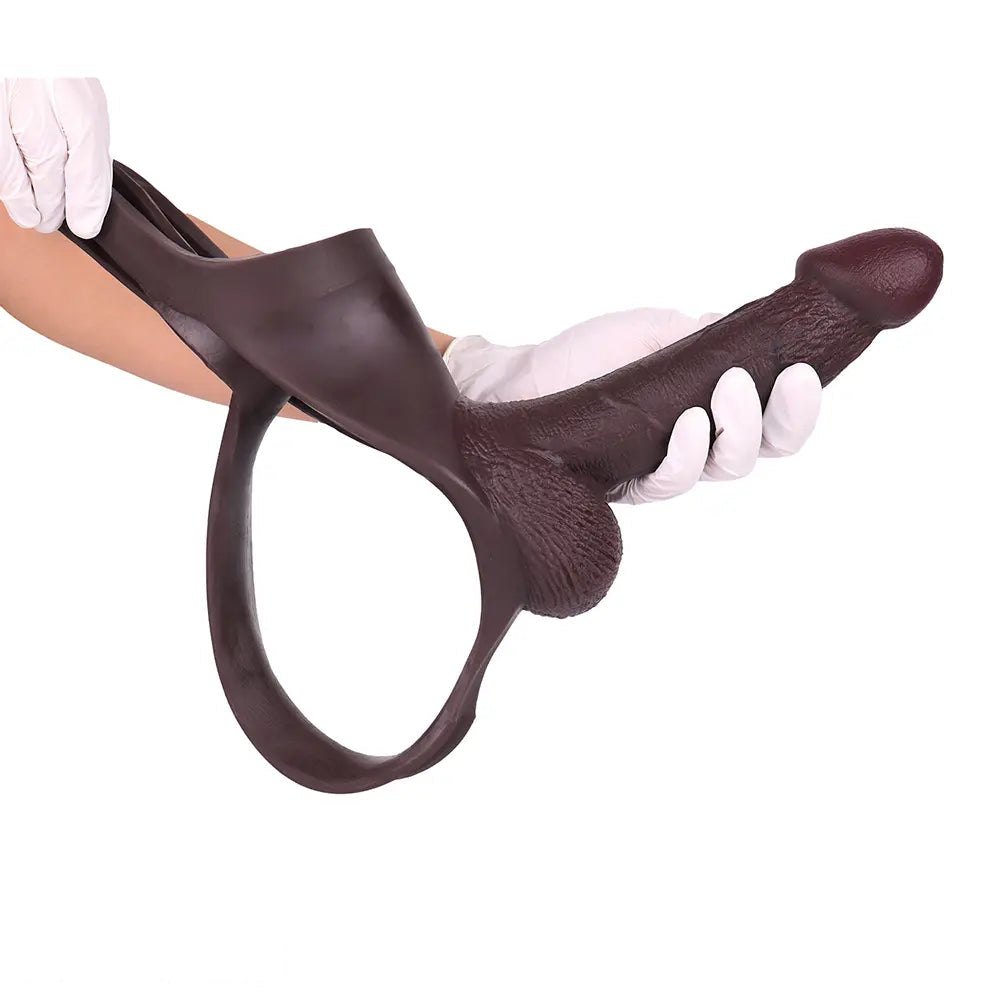 Coffee hollow strap-on dildo, photo 13