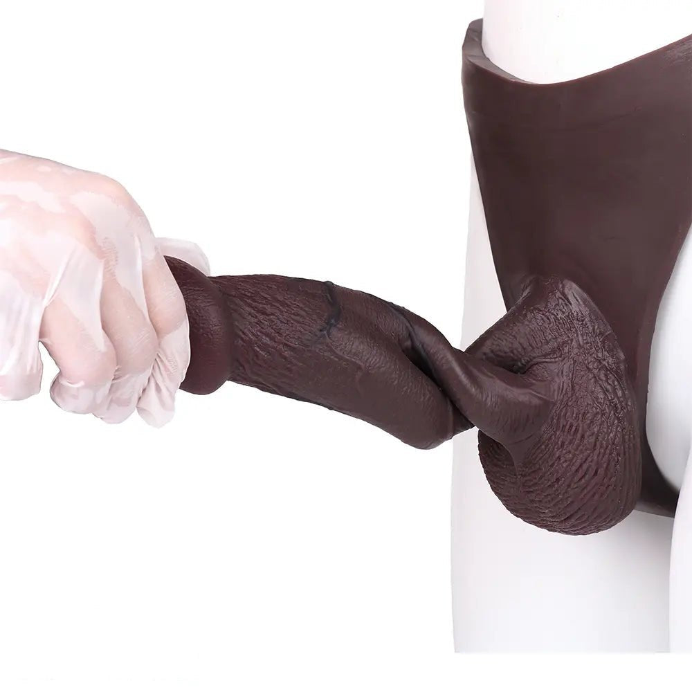 Coffee hollow strap-on dildo, photo 15