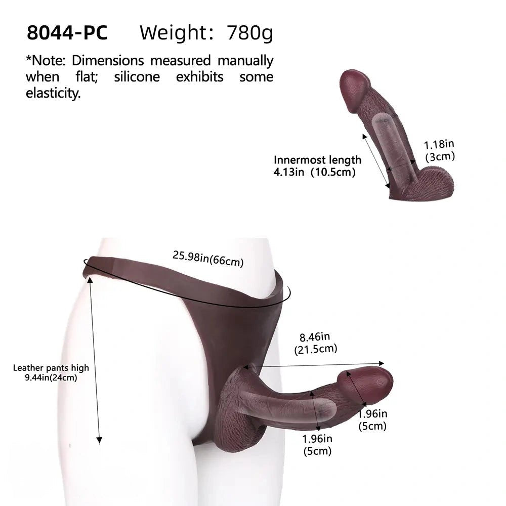 Coffee hollow strap-on dildo, photo 8