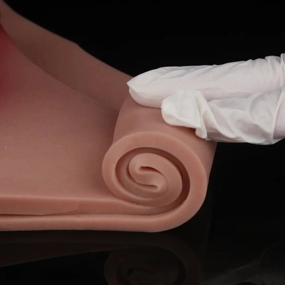 Flesh hollow strap-on silicone dildo harness, photo 13