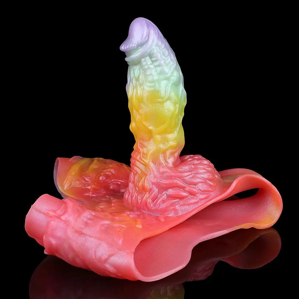 Rainbow ombre hollow strap-on dildo, photo 1