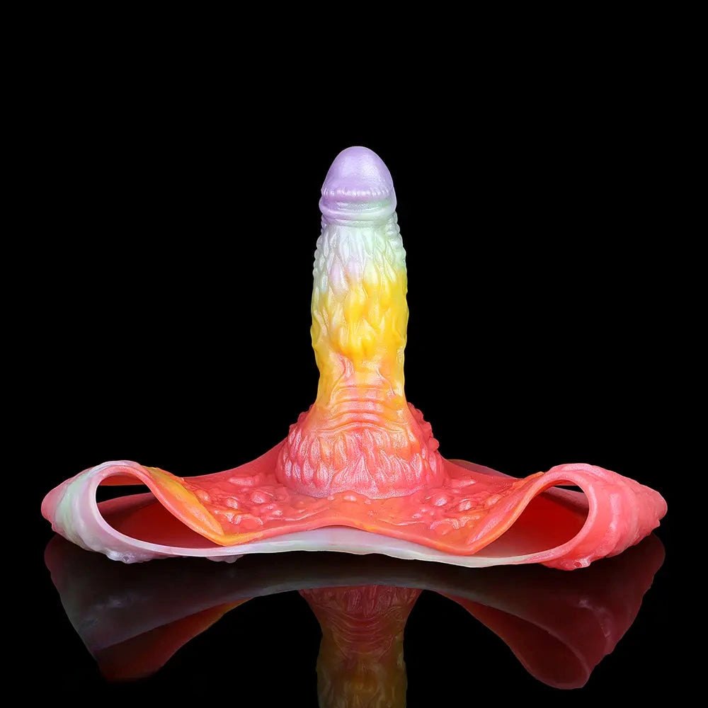 Rainbow ombre hollow strap-on dildo, photo 11