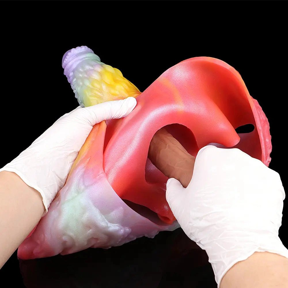 Rainbow ombre hollow strap-on dildo, photo 15