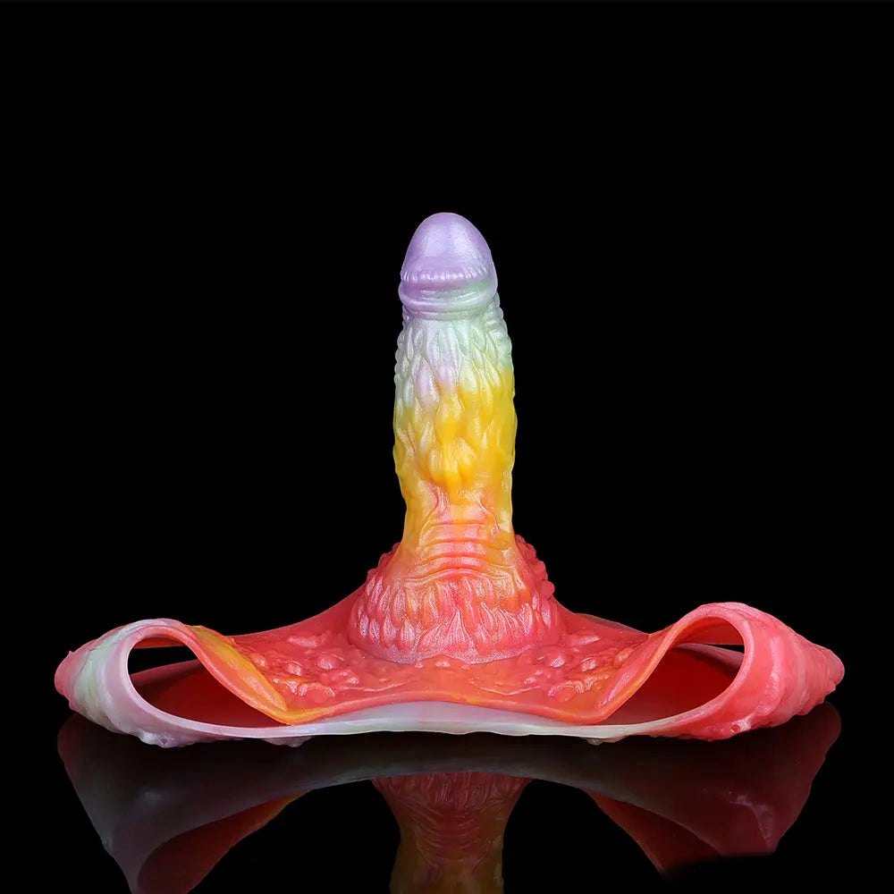 Rainbow ombre hollow strap-on dildo, photo 4
