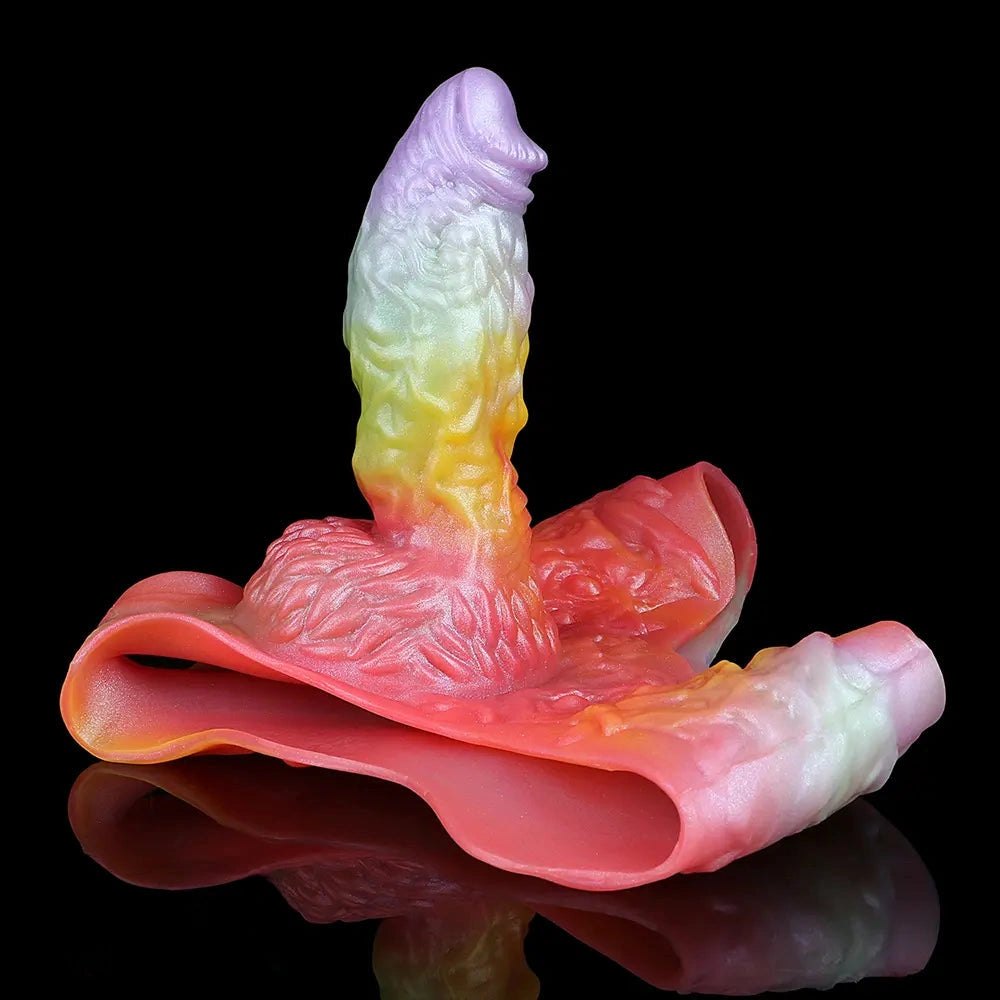 Rainbow ombre hollow strap-on dildo, photo 5