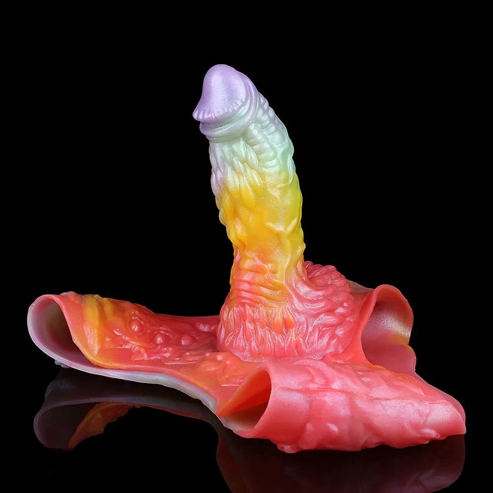 Rainbow ombre hollow strap-on dildo, photo 9