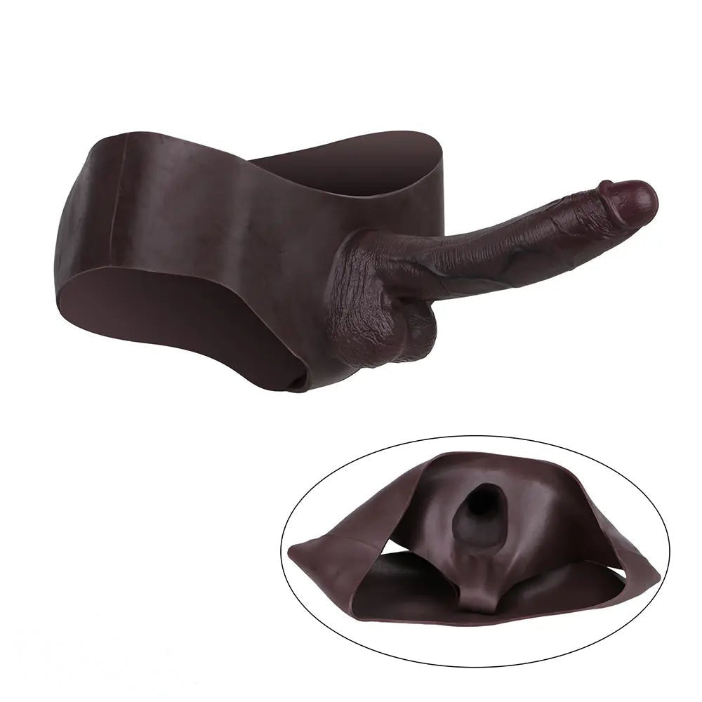 Coffee hollow strap-on sleeve dildo, photo 1