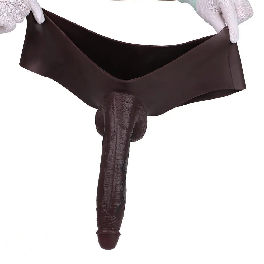 Coffee hollow strap-on sleeve dildo, photo 12
